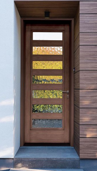 Mastergrain modern door with horizontal window lites