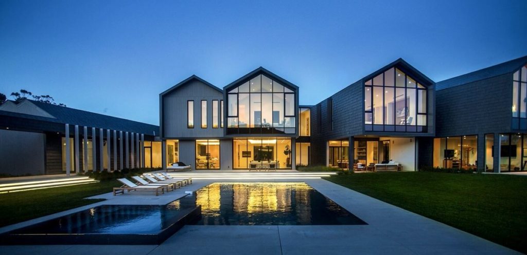 Exterior of Matthew Stafford's home with large windows