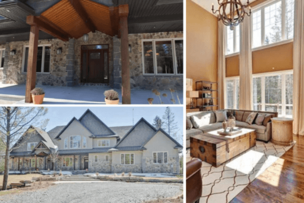 Three photos of the Ottawa estate once owned by Carrie Underwood and Mike Fisher.