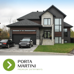 Front view of a house using Porta Martini doors.